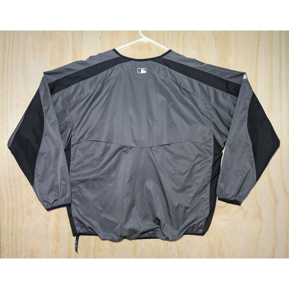 Majestic Men's Large Toronto Blue Jays MLB Authentic Pullover Jacket Grey Black - Picture 10 of 13